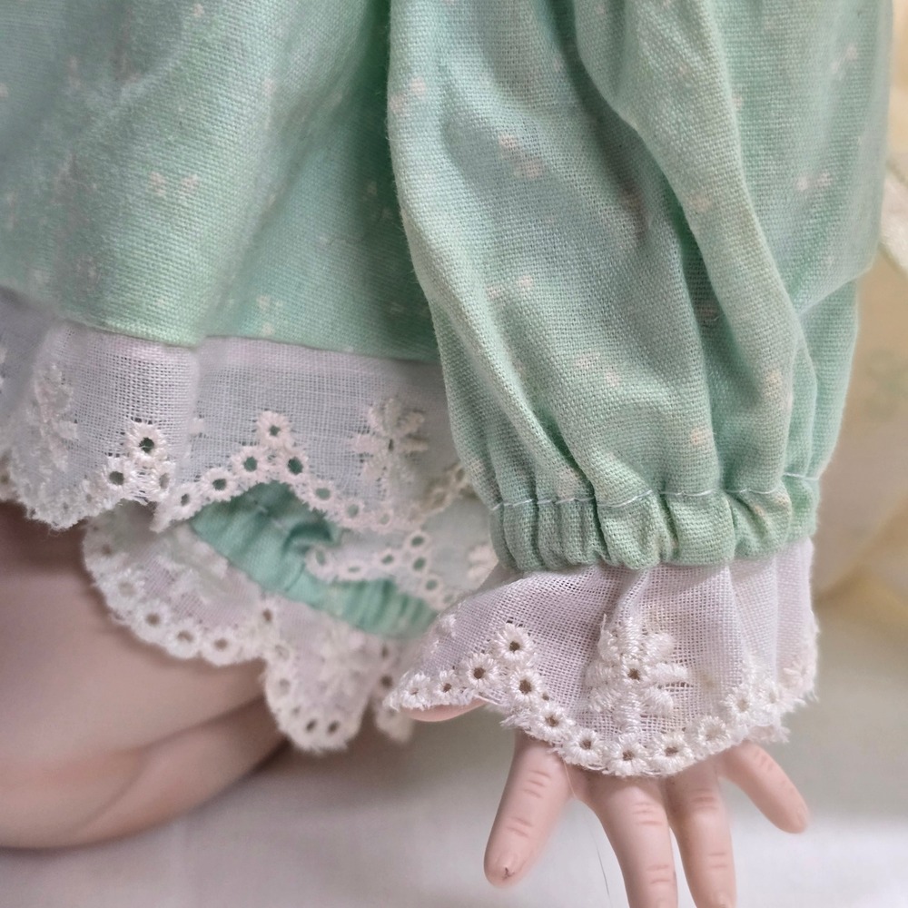Ashton Drake Jessica Porcelain Baby Doll Mint Green Vintage 1990s Laughing - Picture 3 of 10